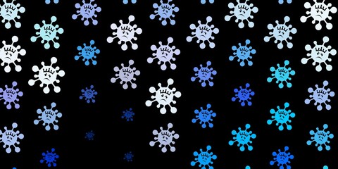 Dark blue vector template with flu signs.