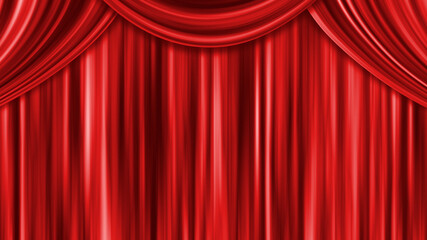 Red Curtain Close Background