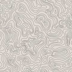 Topographic map seamless pattern isolated on gray background. Vector illustration.