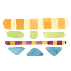 Abstract ornament with watercolor hand drawn abstract texture. Hand drawn spalsh background.