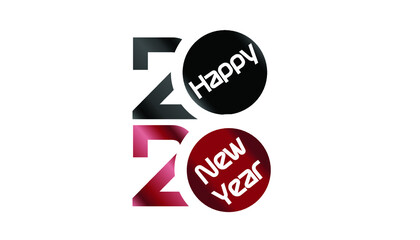 Happy New Year  logo text,design card, banner,Vector illustration.