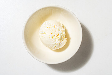 vanilla ice cream in bowl