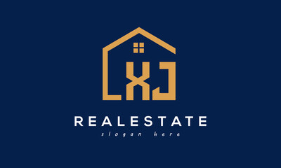 XJ letters real estate construction logo vector	