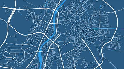 Detailed map poster of Valladolid city, linear print map. Cityscape urban panorama.