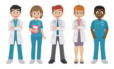 Doctors team. male and female doctors healthcare.