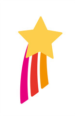 Obraz premium Vector illustration of a star flies up. Victory, holiday, fireworks