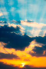 sunset sky with clouds