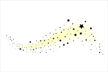 Stars on a white background. Meteoroid, comet, asteroid, stars.