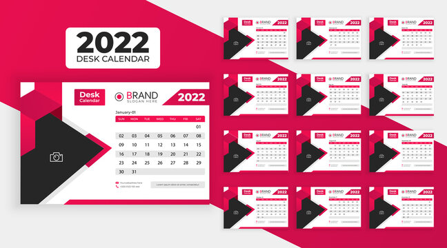 Calendar and planner design 2022 Premium Vector template 