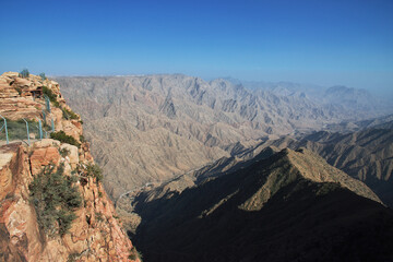 Naklejka na ściany i meble The canyon of Asir region, the view from the viewpoint, Saudi Arabia
