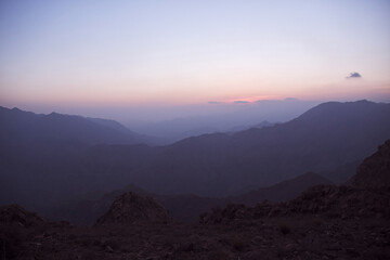 Obraz premium The canyon of Asir region, the view from the viewpoint, Saudi Arabia