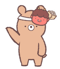 くまと節分のお面