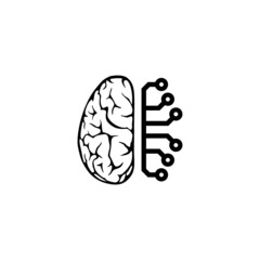 Brain icon isolated on white background
