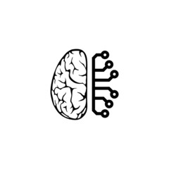 Brain icon isolated on white background