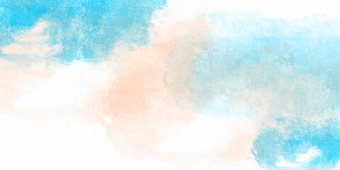 Hand painted watercolor sky and clouds, abstract watercolor background, vector illustration