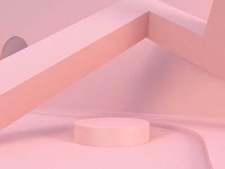 Abstract minimal scene, design for cosmetic or product display podium 3d render.
