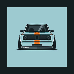 Cartoon classic racing car. Vector illustration