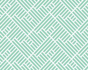 Abstract geometric pattern with stripes, lines. Seamless vector background. White and green ornament. Simple lattice graphic design