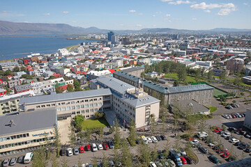 Obraz premium Reykjavik, the colorful capital of Iceland from above