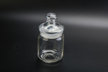 Obraz na płótnie Canvas Empty glass jar with lid