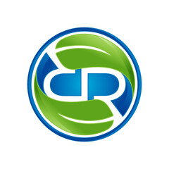 RR letter with leaf for element design symbol