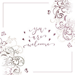 Fototapeta na wymiar Wedding Card with Floral Pattern