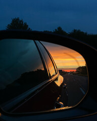 Sunrise in the mirror