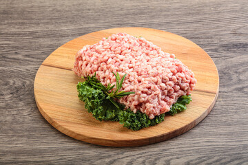 Raw pork minced meat for cooking