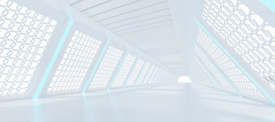 Abstract Futuristic empty floor and room Sci-Fi Corridor With light for showcase,room,interior,display products.Modern Future cement floor and wall background technology interior concept.3d render