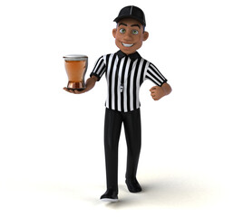 Fun 3D Illustration of an american Referee