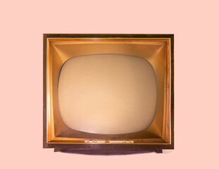 Antique tv minimal retro concept.