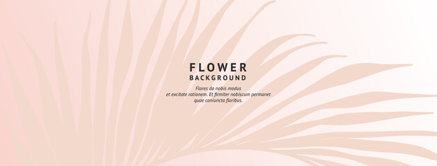 Pink modern background with tropical leaves. Trendy vector illustration. Good for cover, invitation, banner, poster, flyer, wedding backdrops, social media stories wallpaper