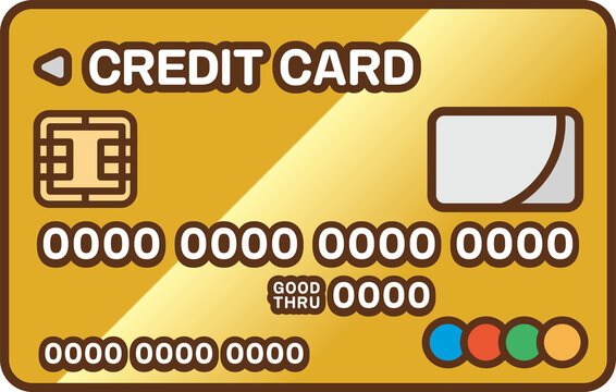 Clip art of gold credit card
