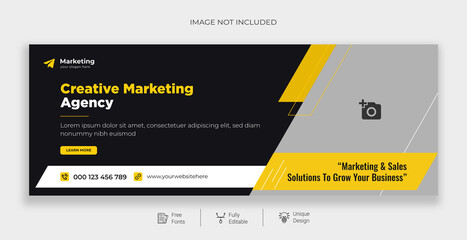 Marketing business cover, Corporate social media post template design, Template banner design for social media, Digital business marketing promotion timeline social media cover template 