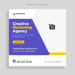 Digital marketing corporate social media post template Free Vector, We are a creative agency and corporate business flyer.