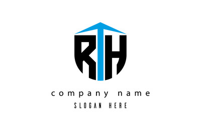 RH shield creative latter logo vector