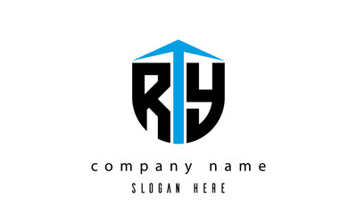 RY shield creative latter logo vector