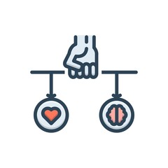 Color illustration icon for  significantly