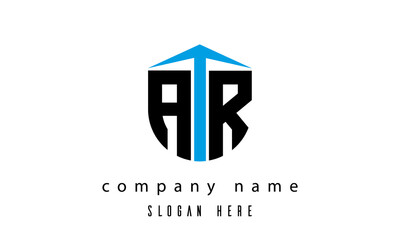 AR shield creative latter logo vector