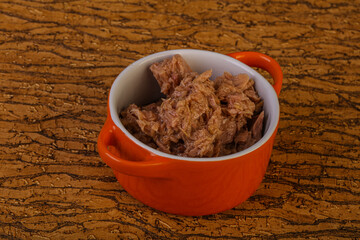 Canned tuna fillet for salad