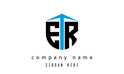 ER shield creative latter logo vector