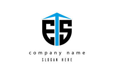 ES shield creative latter logo vector