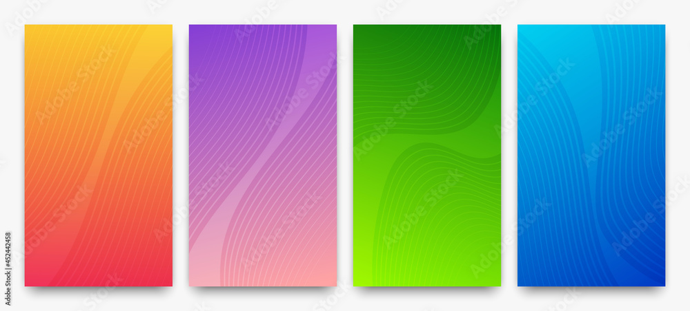 Poster modern colorful gradient background with lines