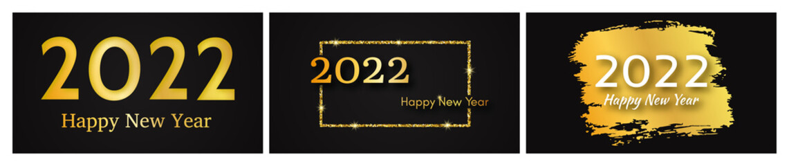 2022 Happy New Year gold background
