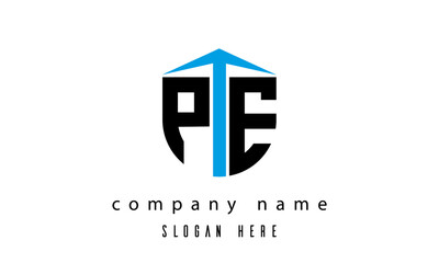 Obraz premium PE shield creative latter logo vector