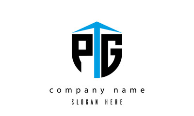 Obraz premium PG shield creative latter logo vector
