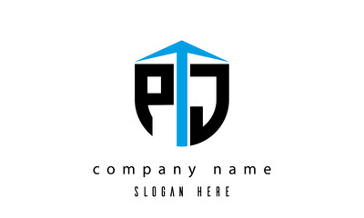 Obraz premium PJ shield creative latter logo vector