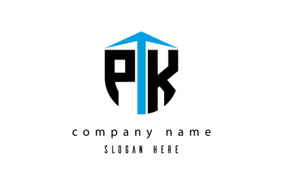 PK shield creative latter logo vector