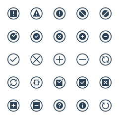 Circle glyph icons for ui ux.