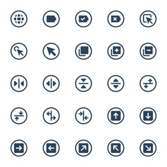 Circle glyph icons for ui ux.